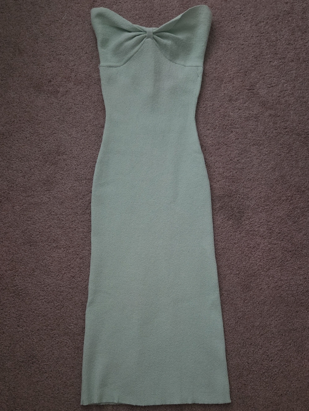 *NWT* Klesis Strapless Knit Midi Dress in Sage~Mint